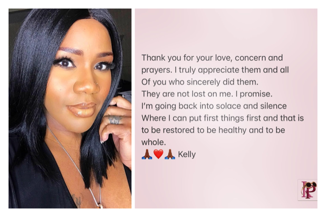Both photos from official Facebook page of Kelly Price